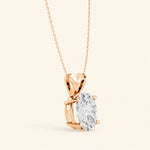 Load image into Gallery viewer, Oval Solitaire Pendant Double Bail