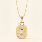 Load image into Gallery viewer, Emerald Cut Halo Necklace