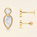 Load image into Gallery viewer, Boucles d'oreilles clous en forme de poire ronde
