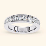 Load image into Gallery viewer, Angle View Of Half Eternity Wedding Bands