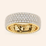 Load image into Gallery viewer, Angle View Of Round Cut 5 Row Wedding Band