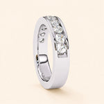 Load image into Gallery viewer, Side View Of Half Eternity Wedding Bands