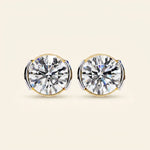 Load image into Gallery viewer, Round Bezel Set Stud Earrings