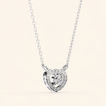 Load image into Gallery viewer, Side Angle View Of Round Heart Halo Necklace