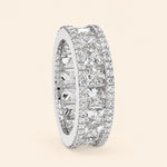 Load image into Gallery viewer, Side View Of Princess And Round Cut Wedding Band