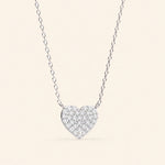 Load image into Gallery viewer, Front View Of Heart Pave Set Necklace