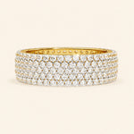 Load image into Gallery viewer, Front View Of Round Cut 5 Row Wedding Band