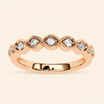 Load image into Gallery viewer, Angle View Of Round Shape 7 Stone Wedding Band