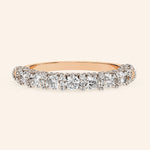 Load image into Gallery viewer, Front View Of Round Shape Half Eternity Wedding Band