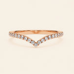 Load image into Gallery viewer, Front View Of Round Cut Curved Wedding Band