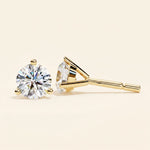 Load image into Gallery viewer, Puces d'oreilles rondes taille brillant