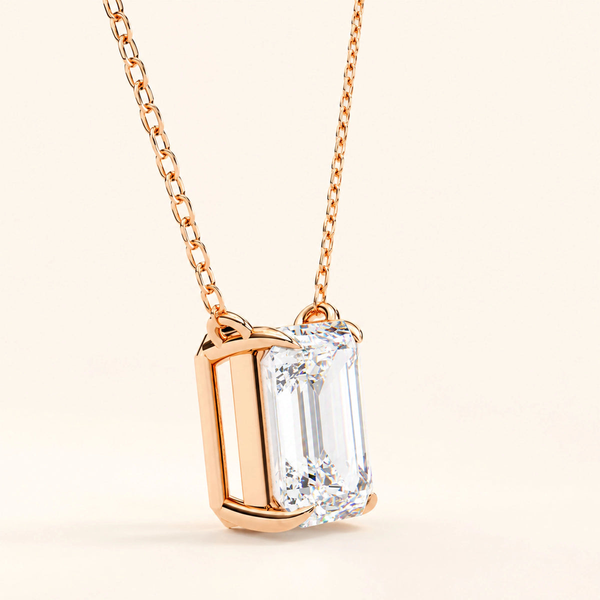 Emerald prong set necklace