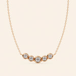 Load image into Gallery viewer, Front View Of Five Stone Bezel Necklace