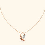 Load image into Gallery viewer, Front View Of Marquise Prong Set Necklace
