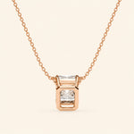 Load image into Gallery viewer, Back Side View Of Emerald Prong Set Necklace