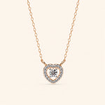 Load image into Gallery viewer, Front View Of Round Heart Halo Necklace