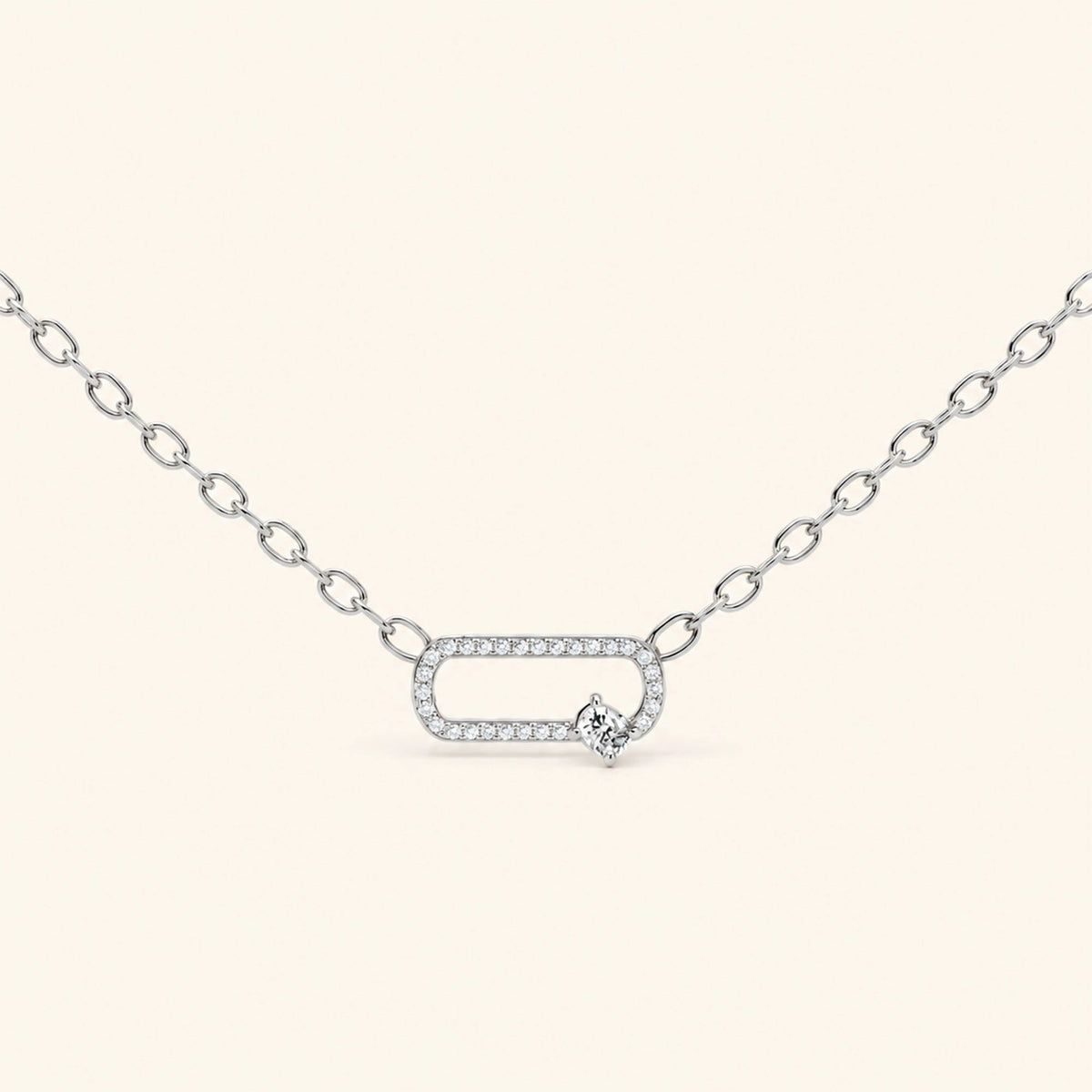 Prong set link necklace