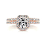Load image into Gallery viewer, 2.50 Carat Radiant Shape Halo Moissanite Bridal Set Ring in Yellow Gold