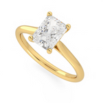 Load image into Gallery viewer, 1.50 Carat Radiant Cut Solitaire Cathedral Moissanite Ring in Yellow Gold