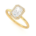 Load image into Gallery viewer, 2 Ct Radiant Cut Halo Moissanite Ring in White Gold
