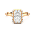 Load image into Gallery viewer, 2 Ct Radiant Cut Halo Moissanite Ring in White Gold