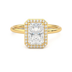 Load image into Gallery viewer, 2 Ct Radiant Cut Halo Moissanite Ring in White Gold