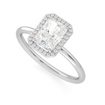 Load image into Gallery viewer, 2 Ct Radiant Cut Halo Moissanite Ring in White Gold