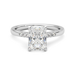 Load image into Gallery viewer, 1.80 Ct Radiant Cut 7 Stone Bridge Set Moissanite Ring in Rose Gold