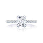 Load image into Gallery viewer, 1.50 Ct Radiant Cut Cathedral Set Moissanite Ring in Rose Gold