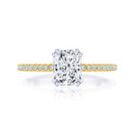 Load image into Gallery viewer, 1.50 Ct Radiant Cut Cathedral Set Moissanite Ring in Rose Gold