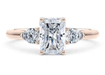 Load image into Gallery viewer, 2.50 Ct Radiant Cut Moissanite Three Stone Ring in White Gold
