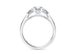 Load image into Gallery viewer, 2.50 Ct Radiant Cut Moissanite Three Stone Ring in White Gold