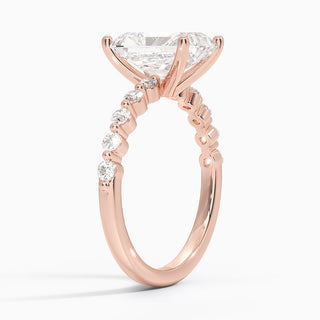 1.5 Carat Radiant Cut Solitaire with Accent Ring in Rose Gold