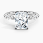 Load image into Gallery viewer, 1.50 Carat Radiant Cut Prong Set Moissanite Ring in Rose Gold With Accent