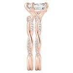 Load image into Gallery viewer, 1.30 Carat Heart Shape Twisted Moissanite Bridal Set Ring in White Gold