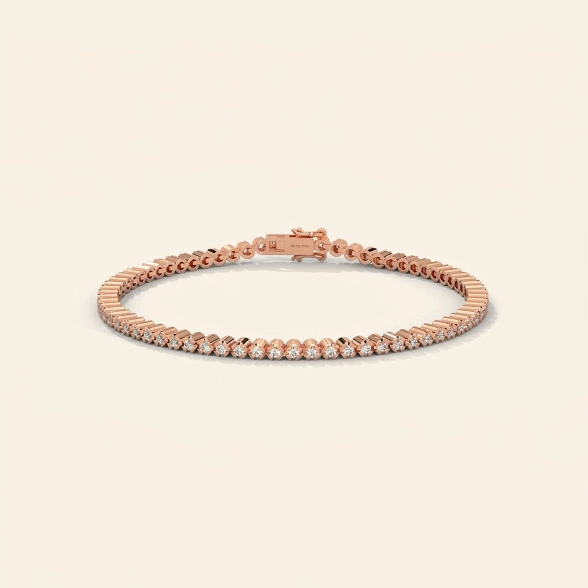 Front view of moissanite tennis bracelet