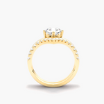Load image into Gallery viewer, 1.20 Ct Round Cut Moissanite Curved Bridal Set Ring in Rose Gold