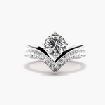 Load image into Gallery viewer, 1.20 Ct Round Cut Moissanite Curved Bridal Set Ring in Rose Gold