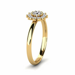 Load image into Gallery viewer, 2 Ct Round Shape Halo Moissanite Floral Ring in Rose Gold