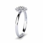 Load image into Gallery viewer, 2 Ct Round Shape Halo Moissanite Floral Ring in Rose Gold