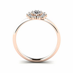 Load image into Gallery viewer, 2 Ct Round Shape Halo Moissanite Floral Ring in Rose Gold