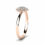 Load image into Gallery viewer, 2 Ct Round Shape Halo Moissanite Floral Ring in Rose Gold