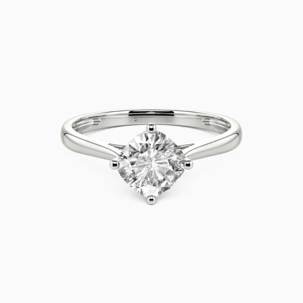 1 carat round cut solitaire moissanite ring in rose gold