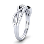 Load image into Gallery viewer, 0.70 Carat Round Shape Solitaire Twisted Moissanite Ring in White Gold