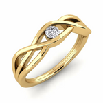Load image into Gallery viewer, 0.70 Carat Round Shape Solitaire Twisted Moissanite Ring in White Gold