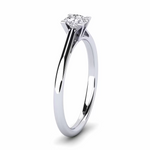 Load image into Gallery viewer, 1 Carat Round Cut Bridge Set Solitaire Moissanite Ring in Yellow Gold