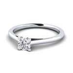 Load image into Gallery viewer, 1 Carat Round Cut Bridge Set Solitaire Moissanite Ring in Yellow Gold