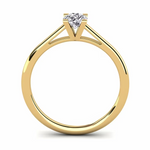 Load image into Gallery viewer, 1 Carat Round Cut Bridge Set Solitaire Moissanite Ring in Yellow Gold