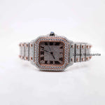 Load image into Gallery viewer, Front View of Santos Moissanite Diamond Watch