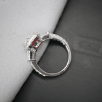 Load image into Gallery viewer, 2.50 Ct Radiant And Baguette Cut Halo Moissanite Ring